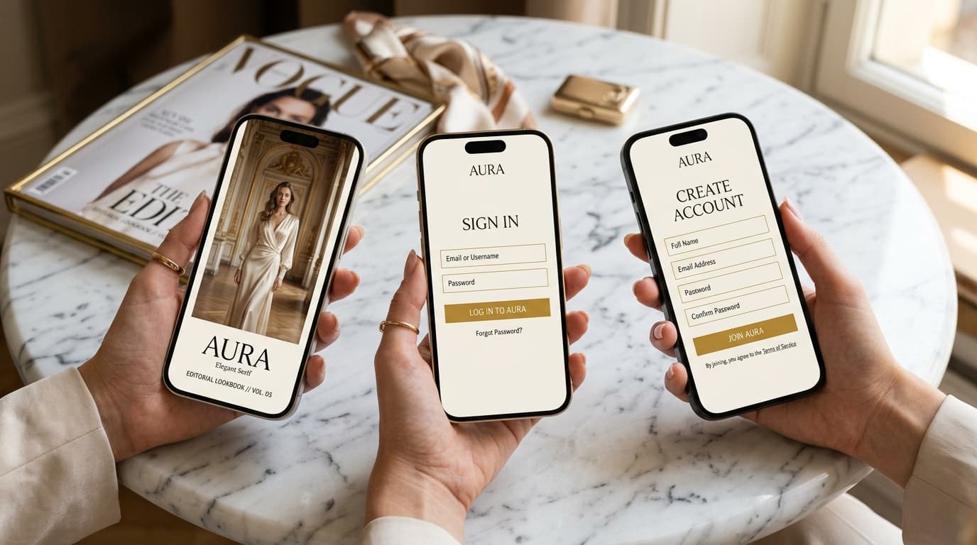 Aura Fashion Lookbook — UI/UX project by Kavixo