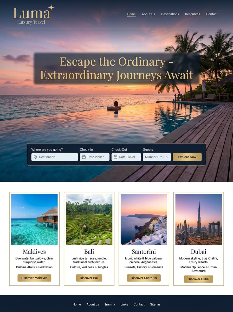 Luma Luxury Travel — Web project by Kavixo
