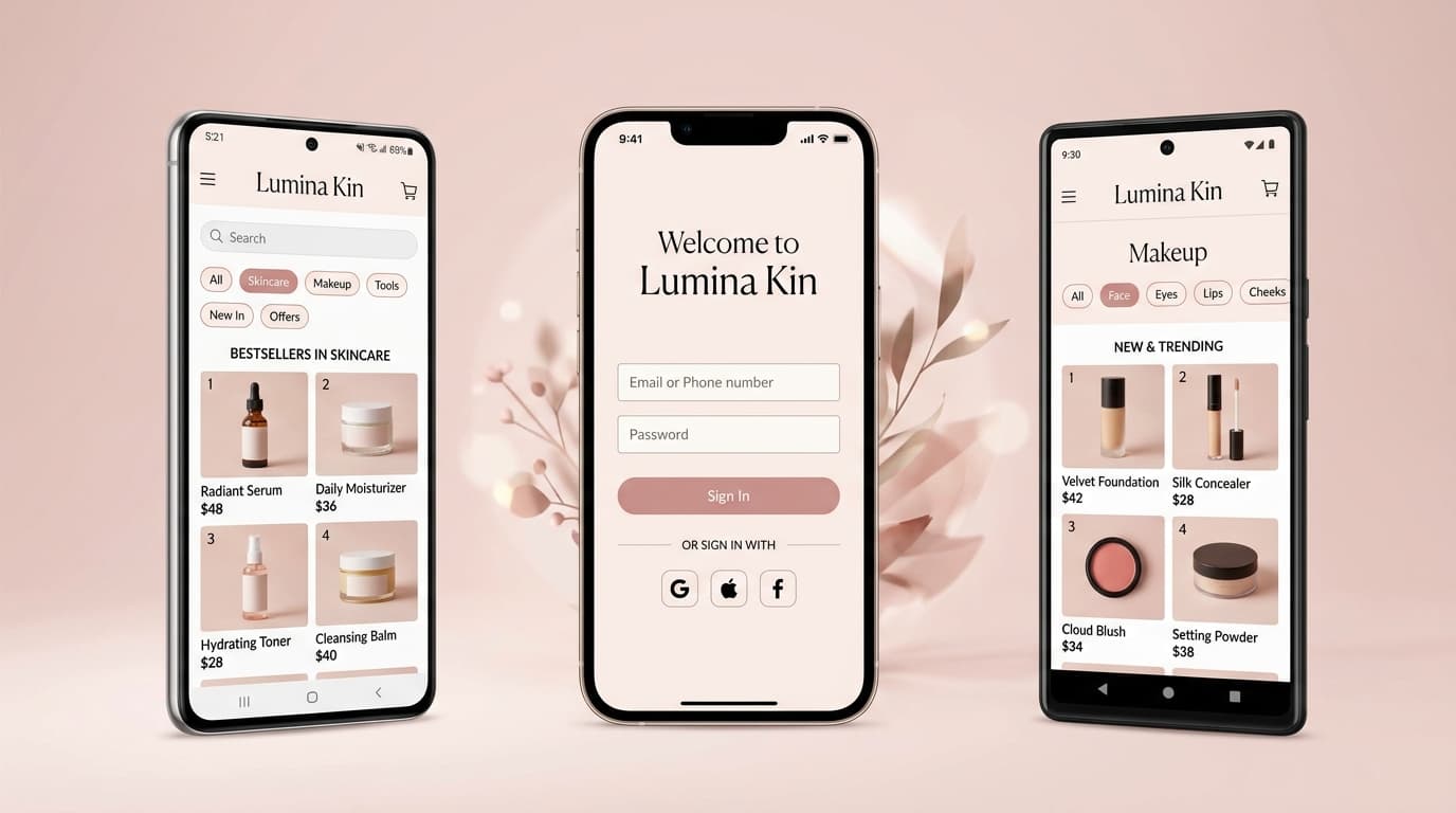 Lumina Kin Skincare — UI/UX project by Kavixo