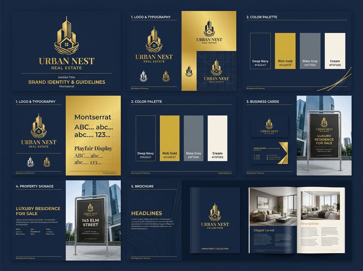 Urban Nest Real Estate — Branding project by Kavixo